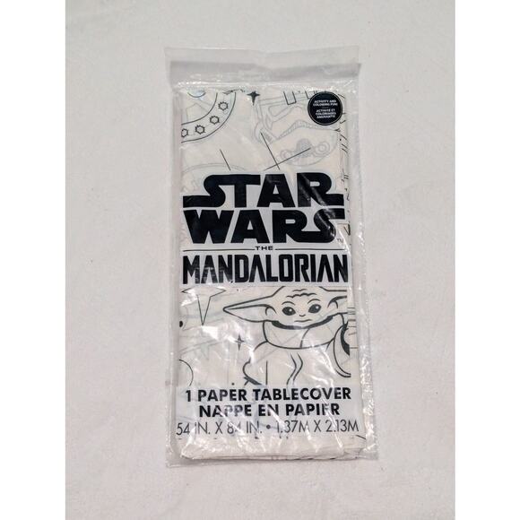 Star Wars Mandalorian White Paper Tablecover - Picture 1 of 2